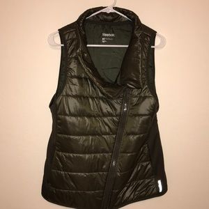 Reebok asymmetrical zip puffer vest
